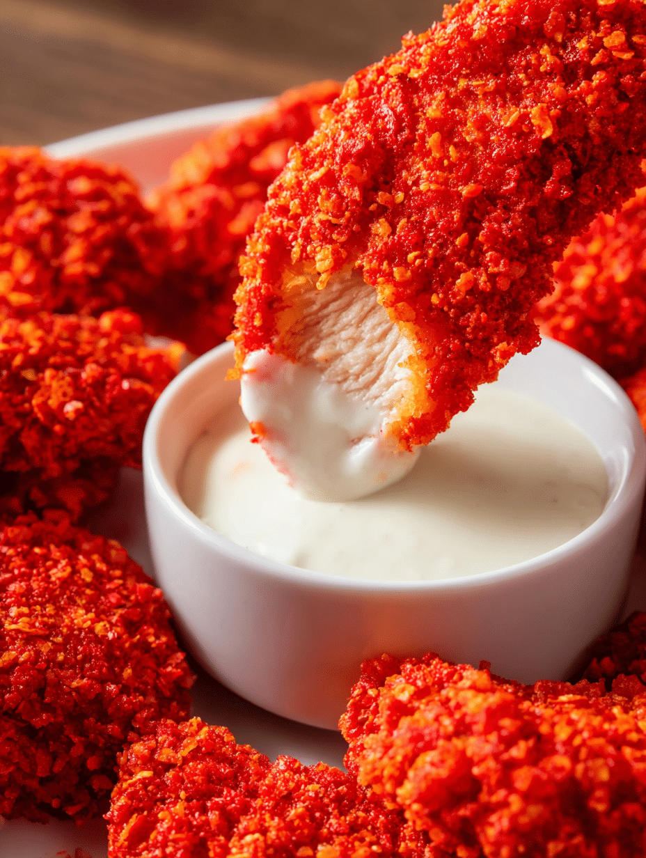 Aiguillettes de Poulet en Croûte de Hot Cheetos