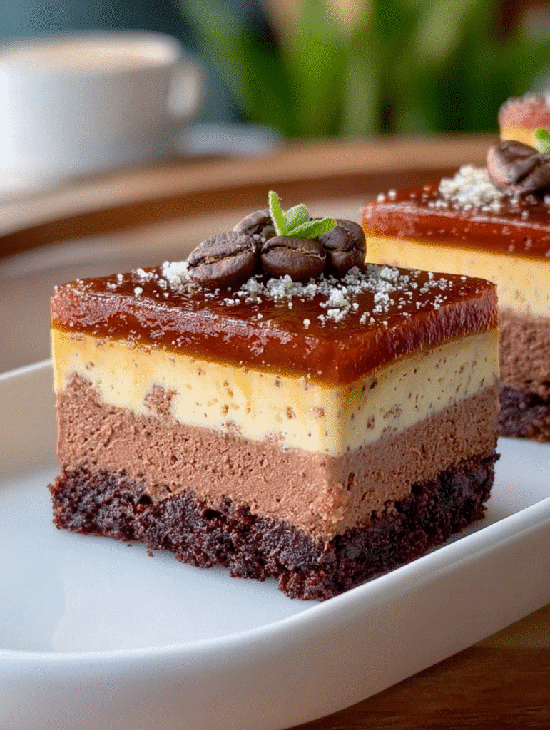 Barres Mousse Triple Couche Mocha Caramel