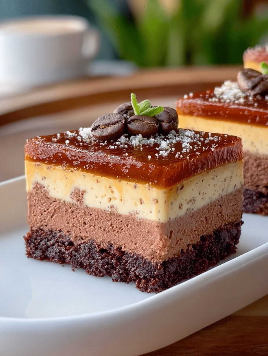 Barres Mousse Triple Couche Mocha Caramel