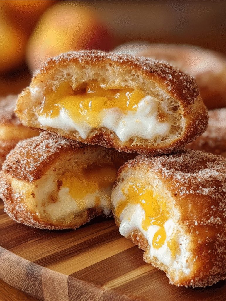 Beignets Cheesecake Façon Cobbler à la Pêche