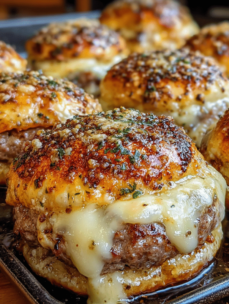 Bombes Cheeseburger à l’Ail et au Parmesan