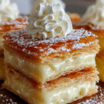 Carrés à la Crème Vanille et Pâte Feuilletée à déguster ! 3 Carrés à la Crème Vanille et Pâte Feuilletée