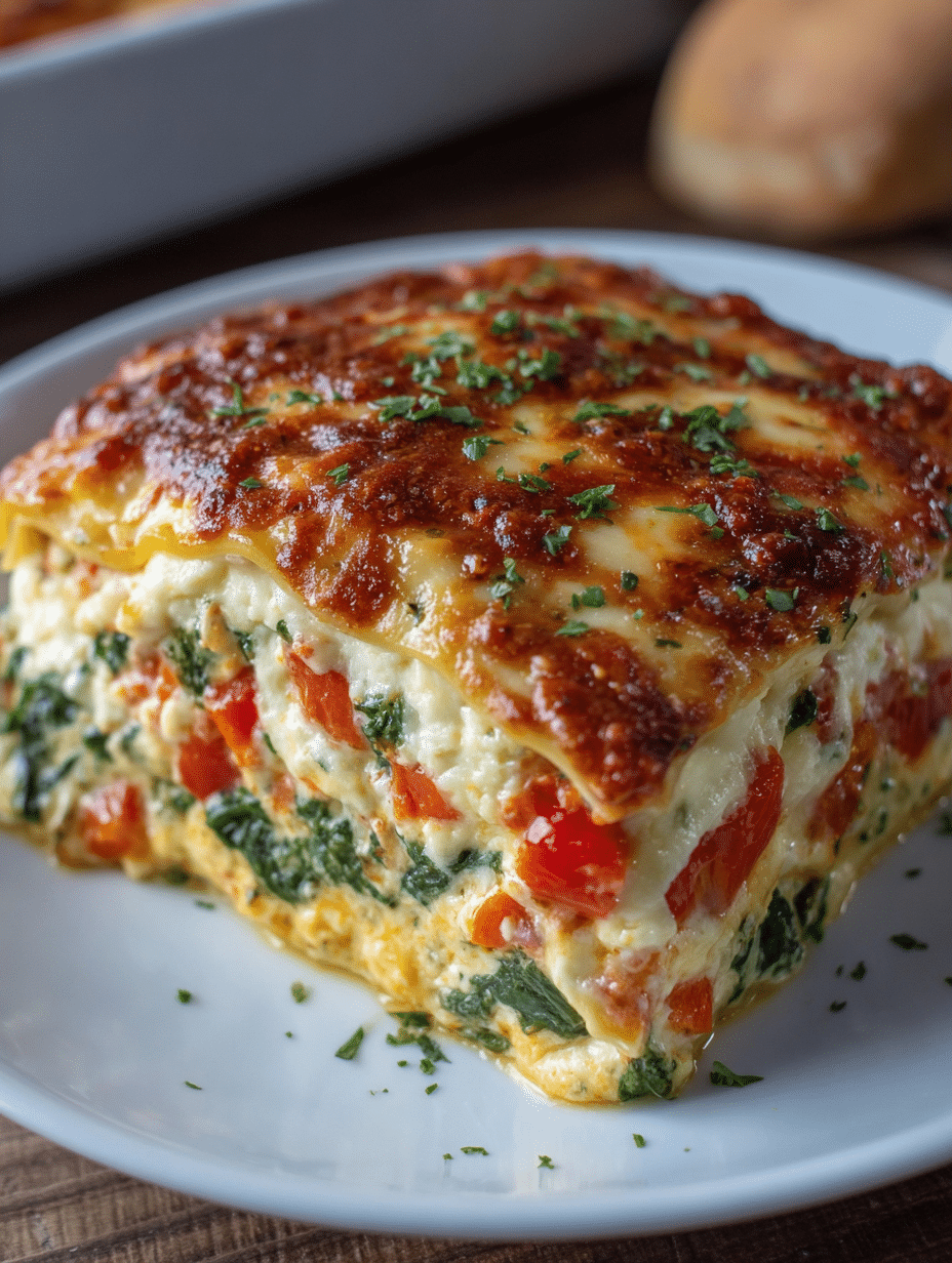 Casserole de Lasagnes aux Poivrons Rôtis et aux Épinards : Découvrez cette recette délicieuse et saine ! 2 Casserole de Lasagnes aux Poivrons Rôtis et aux Épinards