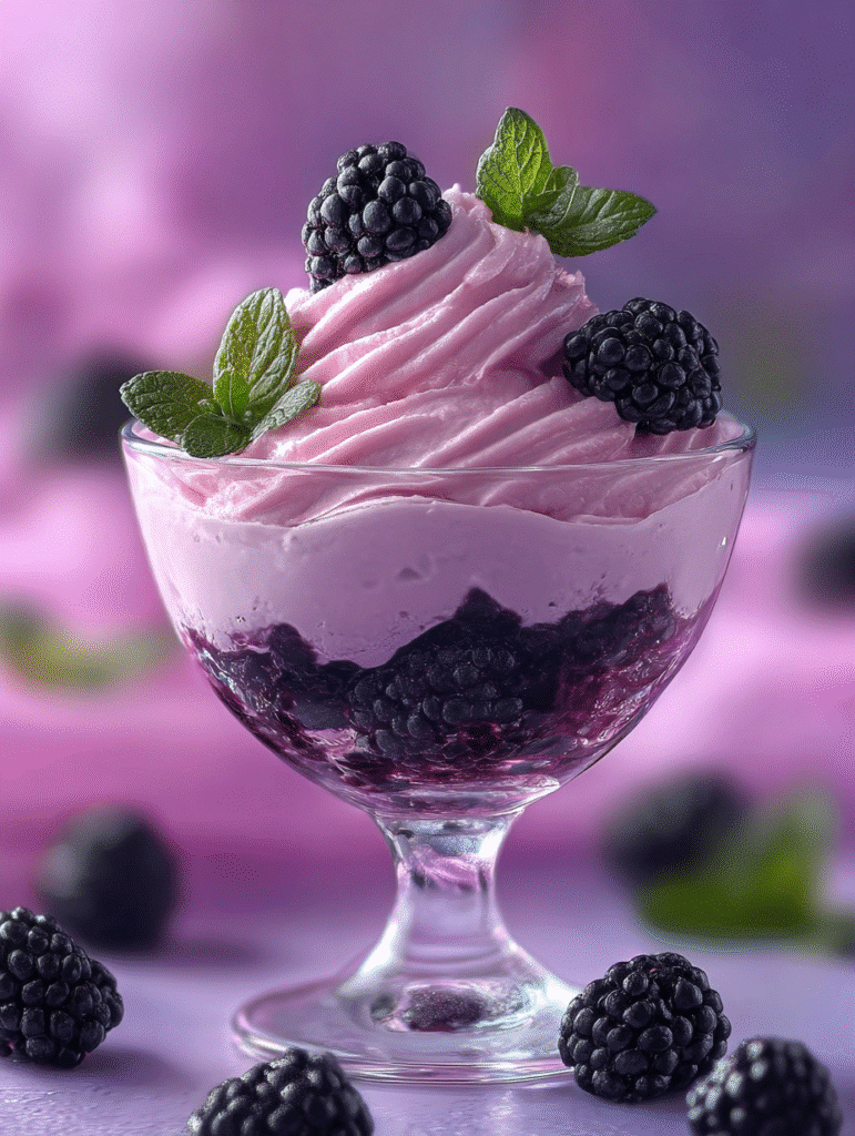 Coupes de Mousse à la Crème de Mûre