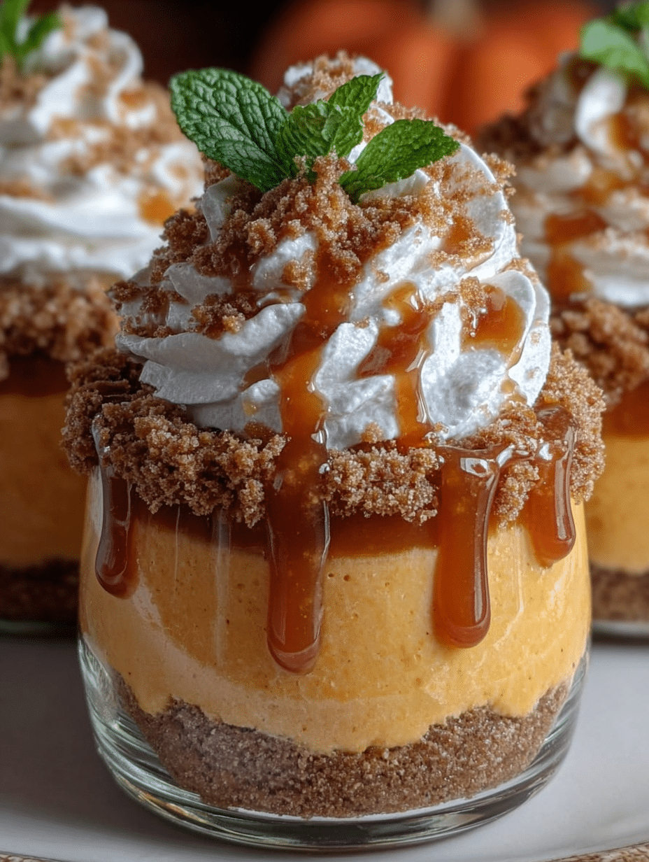 Coupes de Mousse à la Tarte à la Citrouille