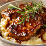 Côtelettes de Porc Glacées au Sucre Brun