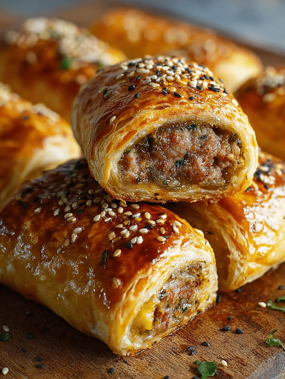 Feuilletés Dorés à la Saucisse et au Beurre aux Herbes