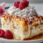 Gâteau Blanc aux Tourbillons de Framboise