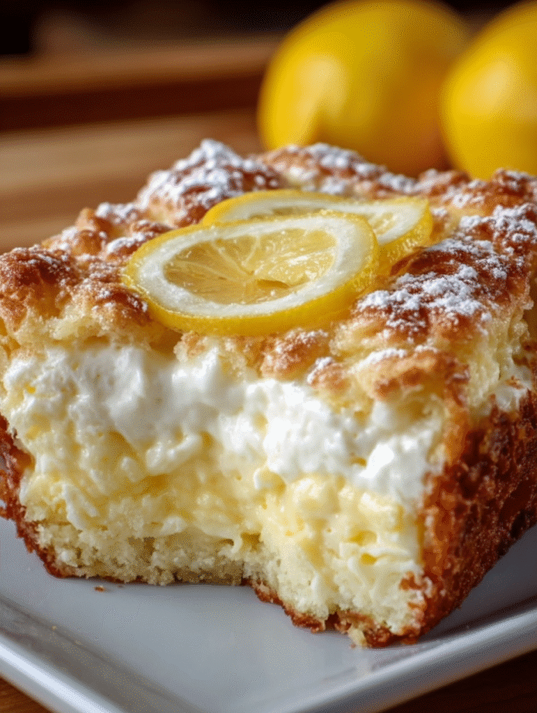 Gâteau “Dump Cake” au Citron et au Fromage à la Crème