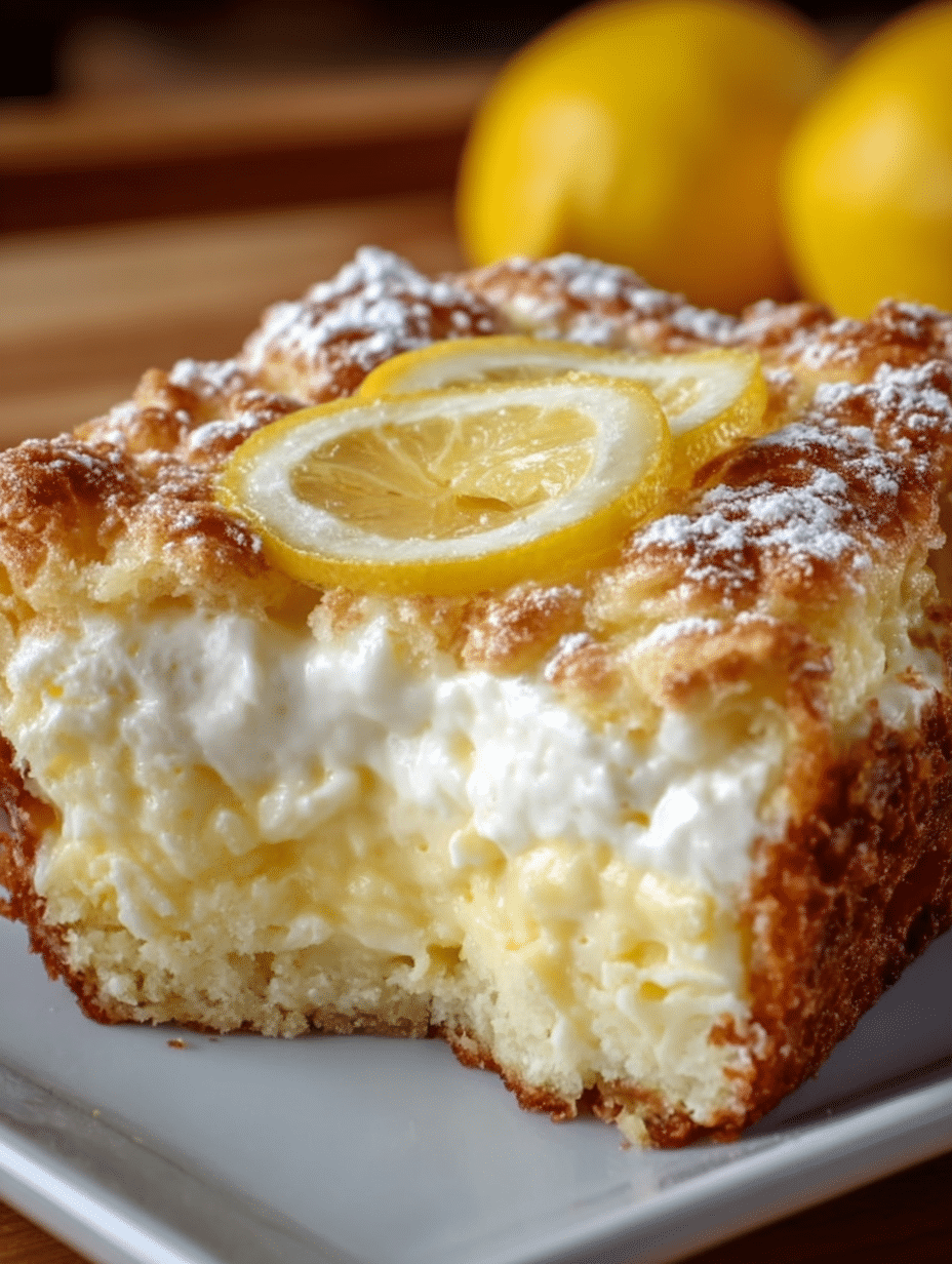 Gâteau “Dump Cake” au Citron et au Fromage à la Crème