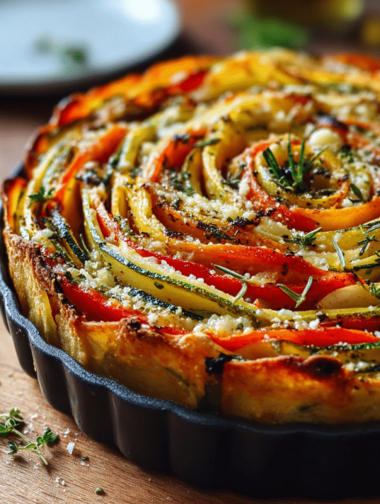 Gâteau de Légumes Feuilleté en Spirale