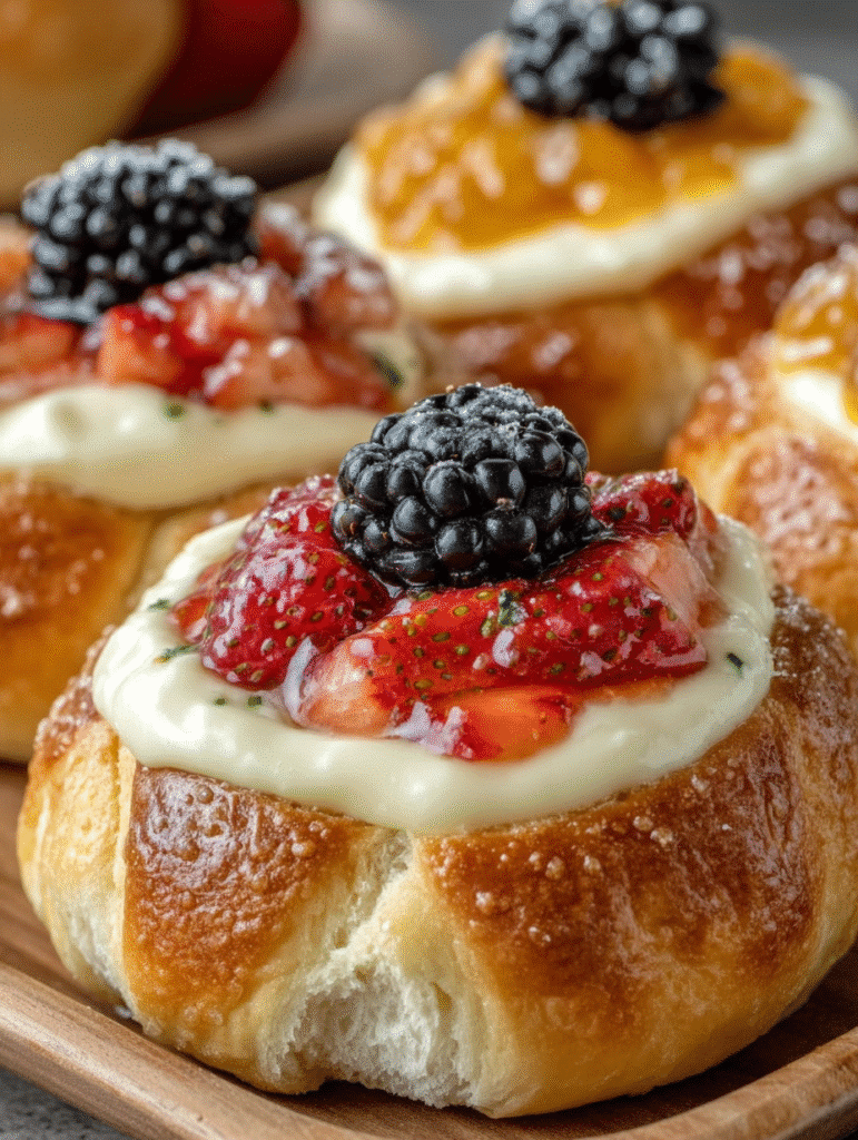 Kolaches Sucrées Tchèques au Fromage à la Crème et aux Fruits
