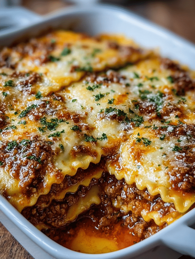 Lasagne de Raviolis au Fromage Gratiné