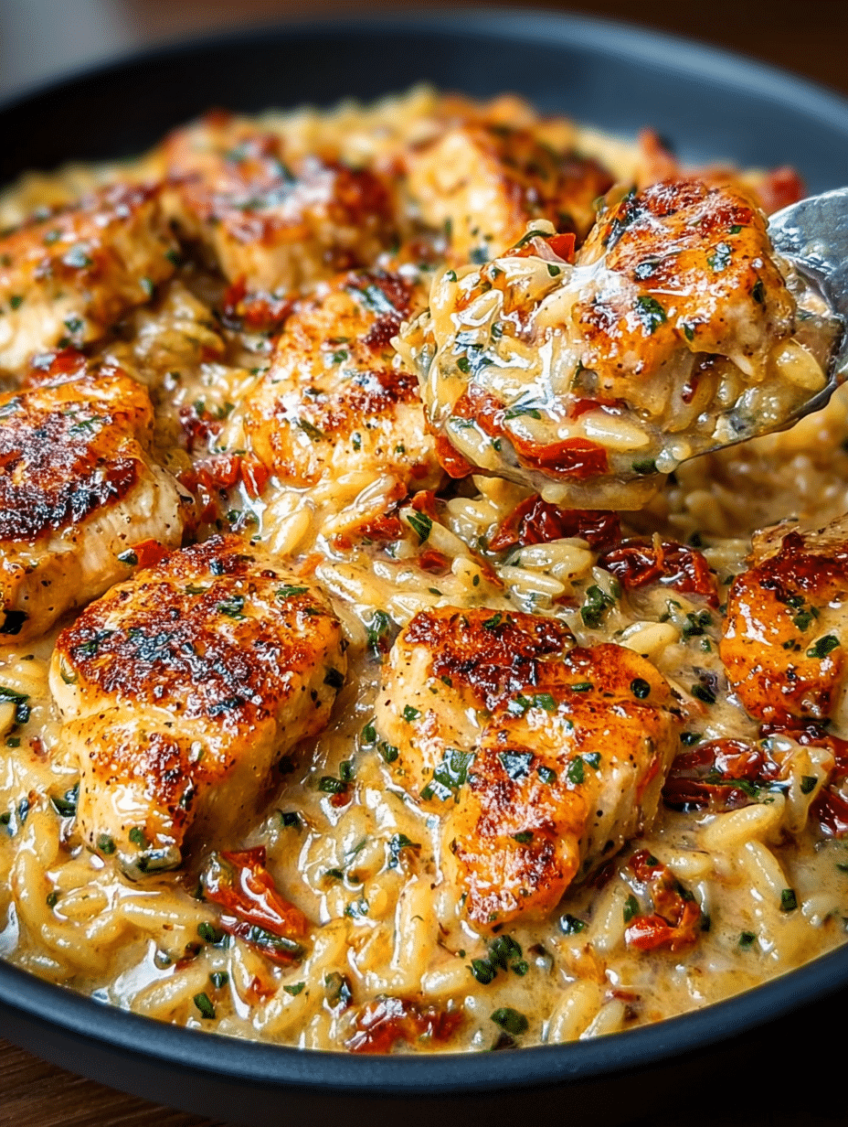 Orzo Crémeux au Poulet à la Toscane