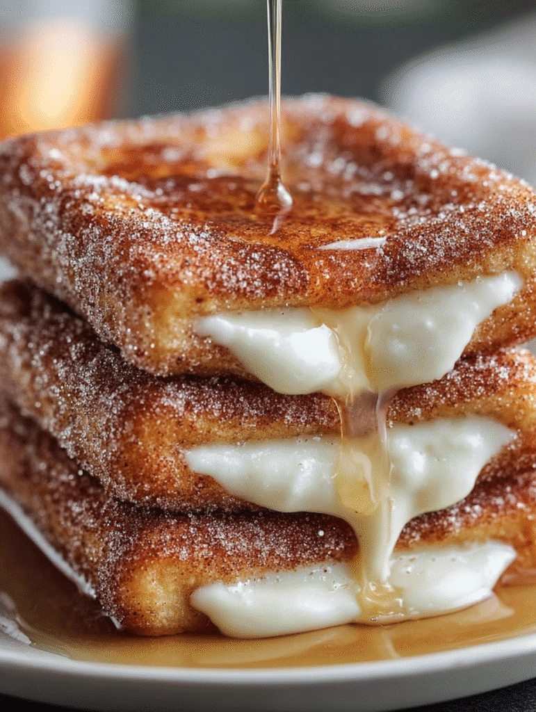 Pain Perdu Façon Churro Farci à la Crème et Sucre à la Cannelle