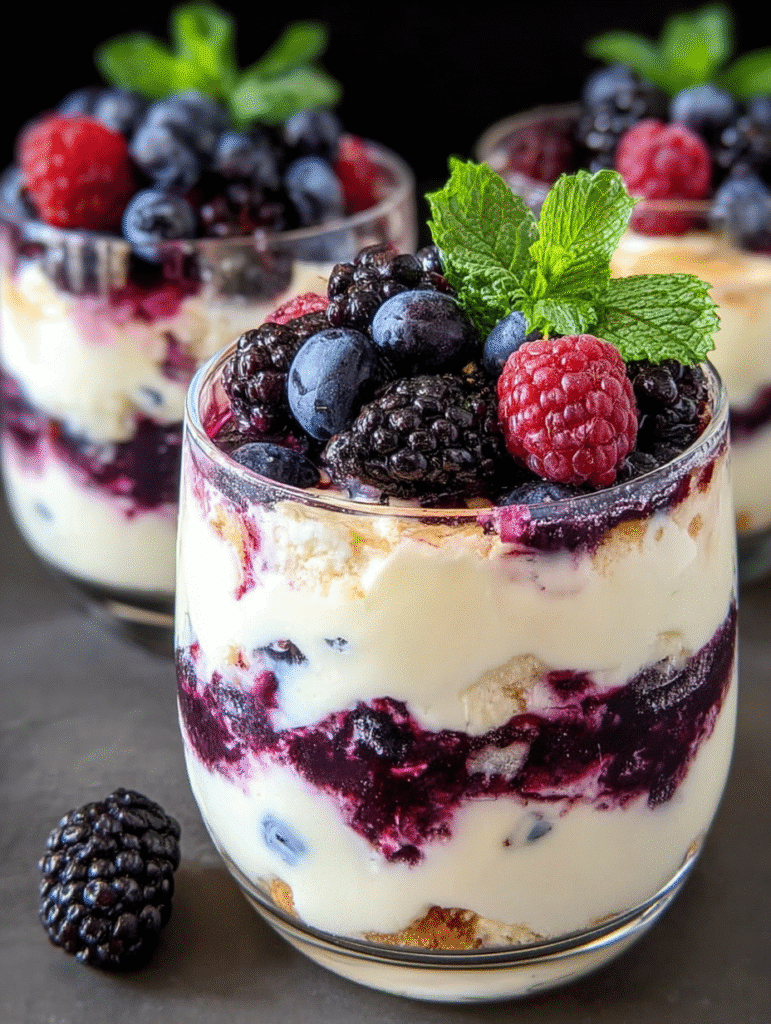 Parfaits au Cheesecake et Fruits Rouges