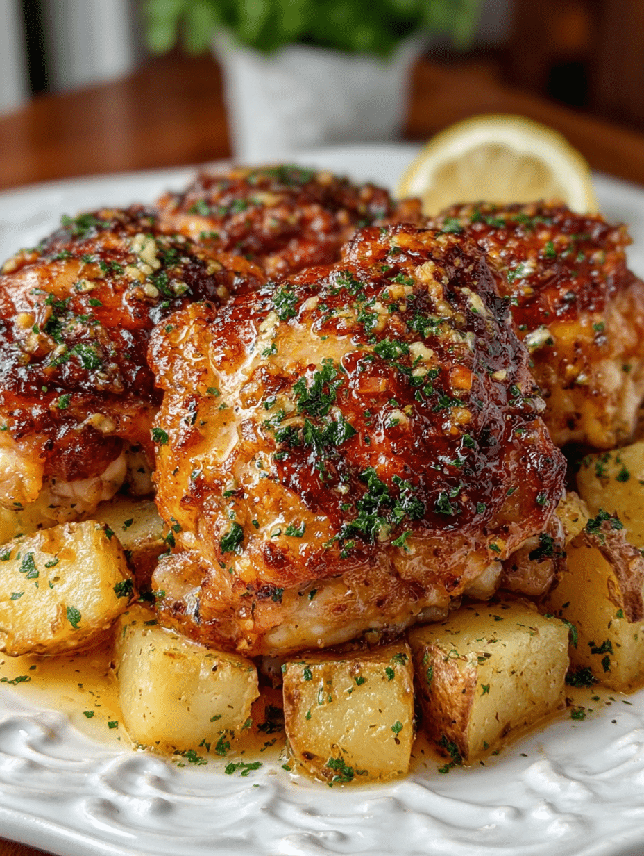 Poulet Rôti au Citron et à l’Ail avec Pommes de Terre