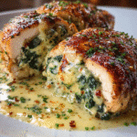 Roulés de Poulet Farcis aux Épinards et à la Crème