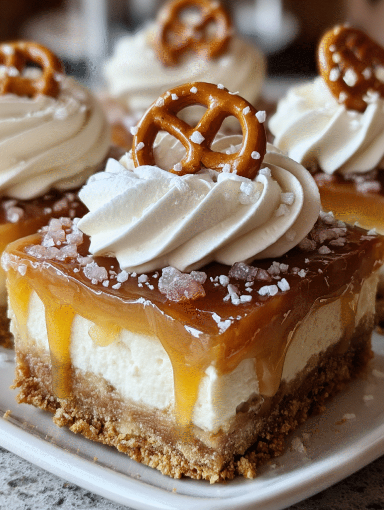 Barres Crémeuses au Caramel Salé et Bretzels