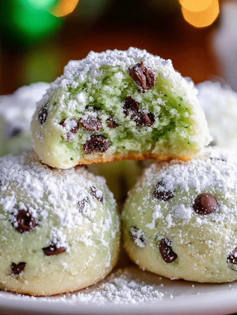 Biscuits Boules de Neige au Chocolat et à la Menthe