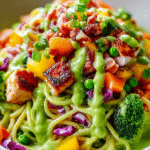 Bol de Nouilles à la Goddess Verte & Poulet Rôti : Découvrez une recette crémeuse et colorée! 3 Bol de Nouilles à la Goddess Verte & Poulet Rôti