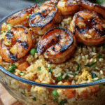 Bol de Riz Sauté aux Crevettes Grillées