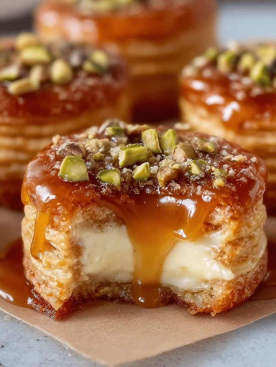 Bouchées Crémeuses Caramel–Pistache
