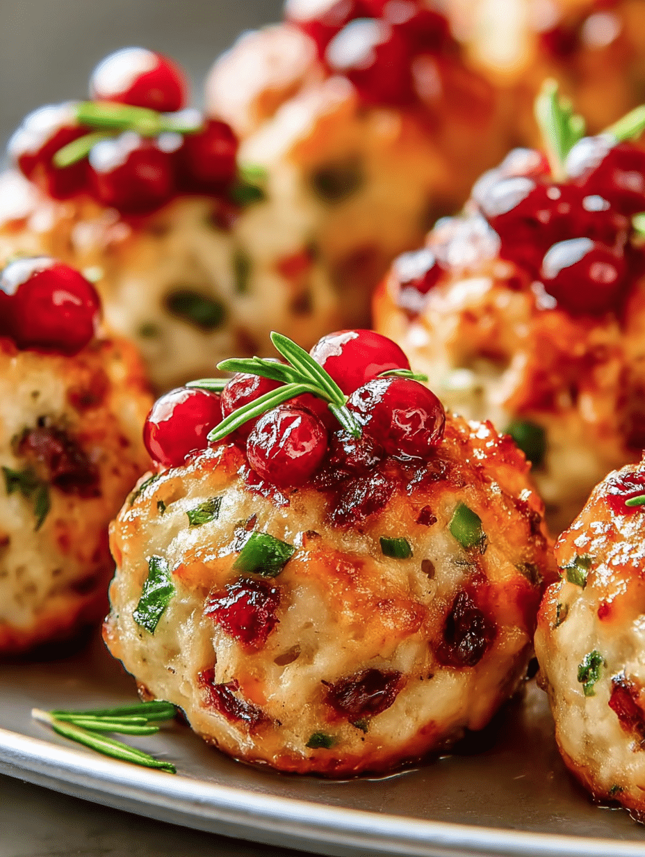 Boulettes Festives de Farce à la Dinde et Canneberges