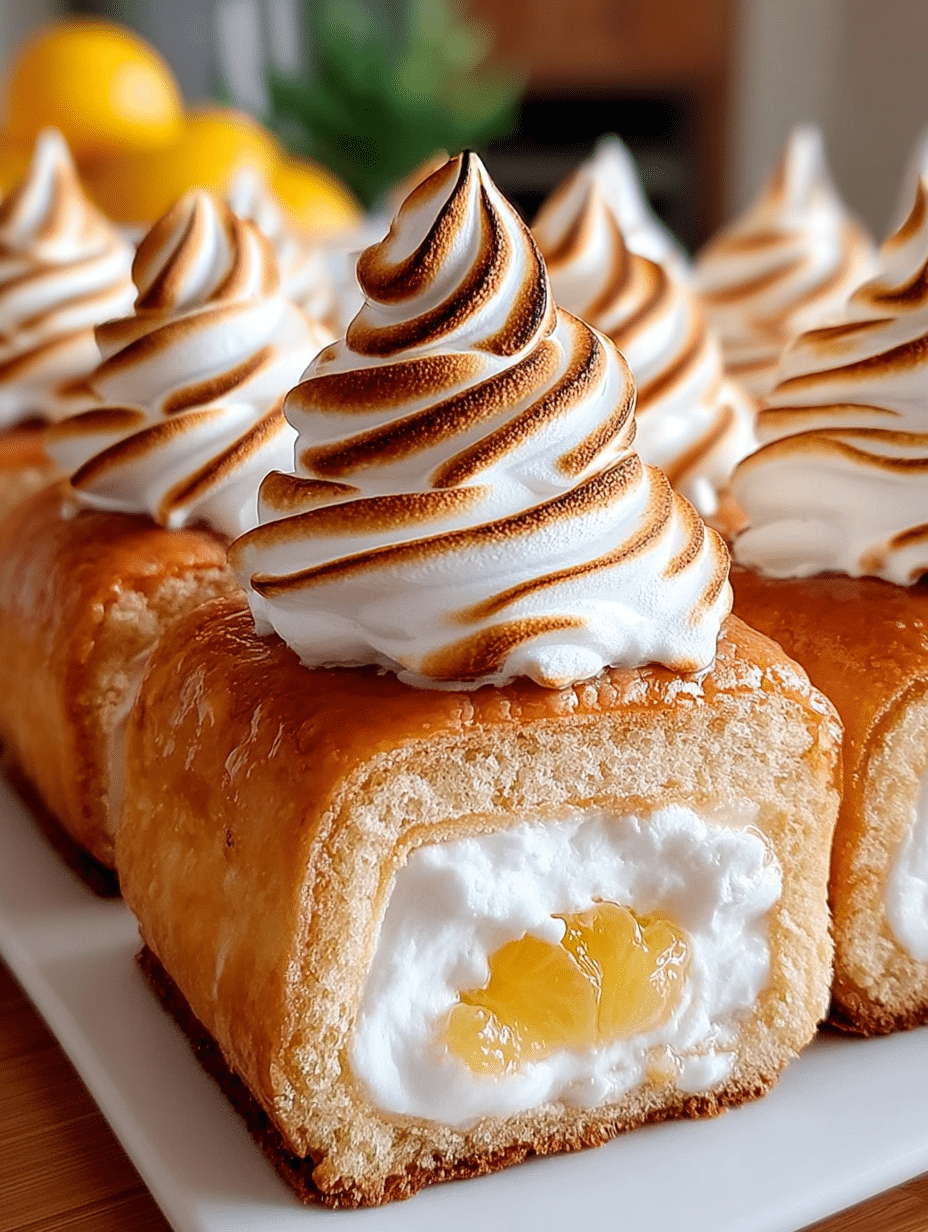 Carrés Roulés au Citron Meringué