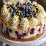 Cheesecake Crémeux aux Bleuets et au Citron : Un délice! 3 Cheesecake Crémeux aux Bleuets et au Citron