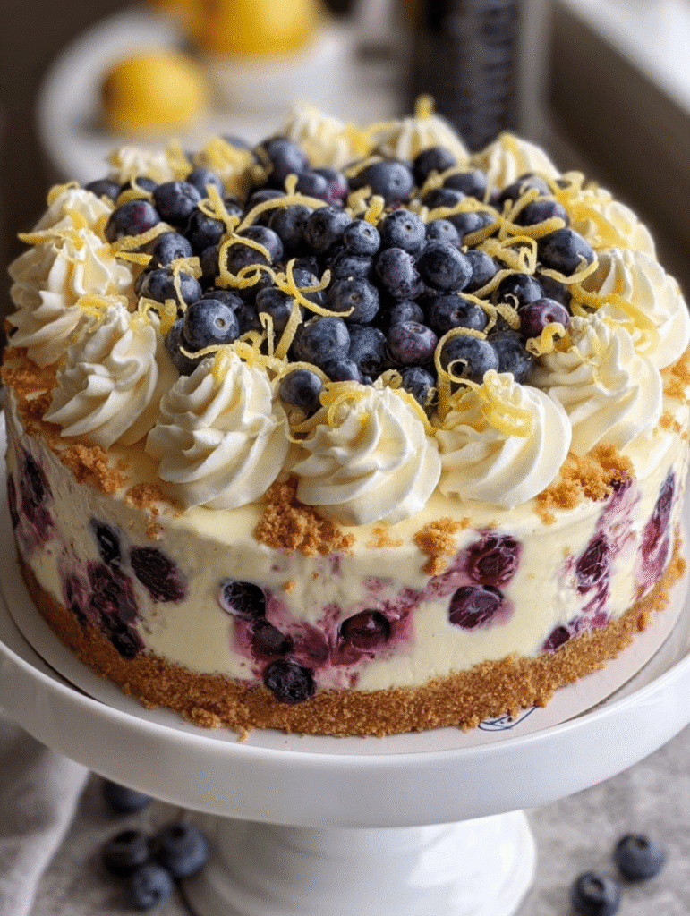 Cheesecake Crémeux aux Bleuets et au Citron