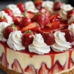 Cheesecake Tourbillon Fraise–Crème (Sans Cuisson)