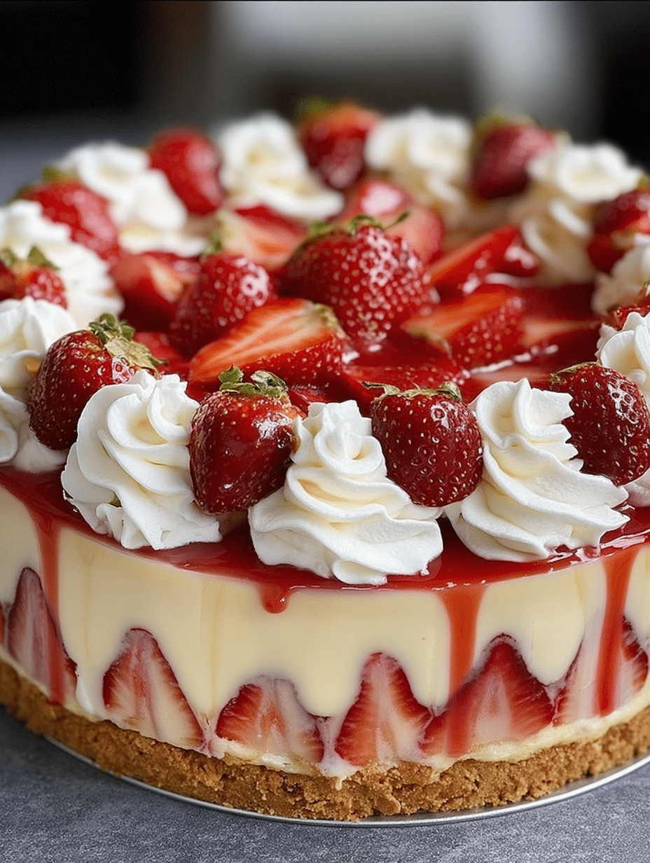 Cheesecake Tourbillon Fraise–Crème (Sans Cuisson)