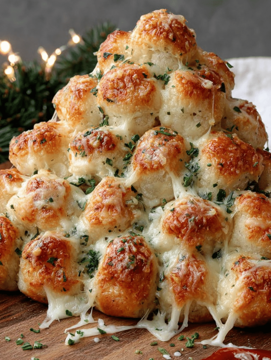Cheesy Garlic Pull-Apart Christmas Tree Rolls