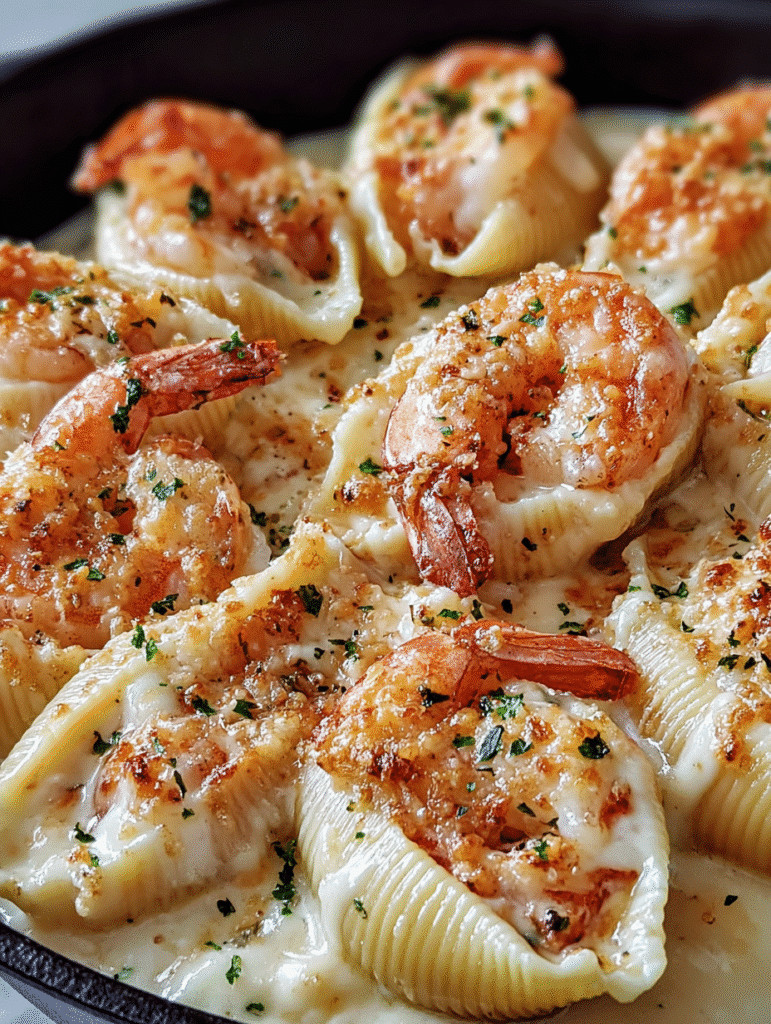 Creamy Garlic Shrimp Stuffed Shells
