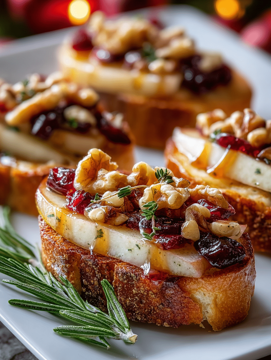 Crostini Poire, Brie & Canneberges