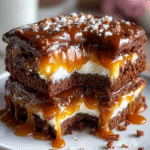 Gâteau Brownie Caramel & Crème Vanille