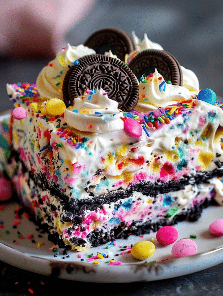 Gâteau Glacé Oreo Funfetti (Sans Cuisson)