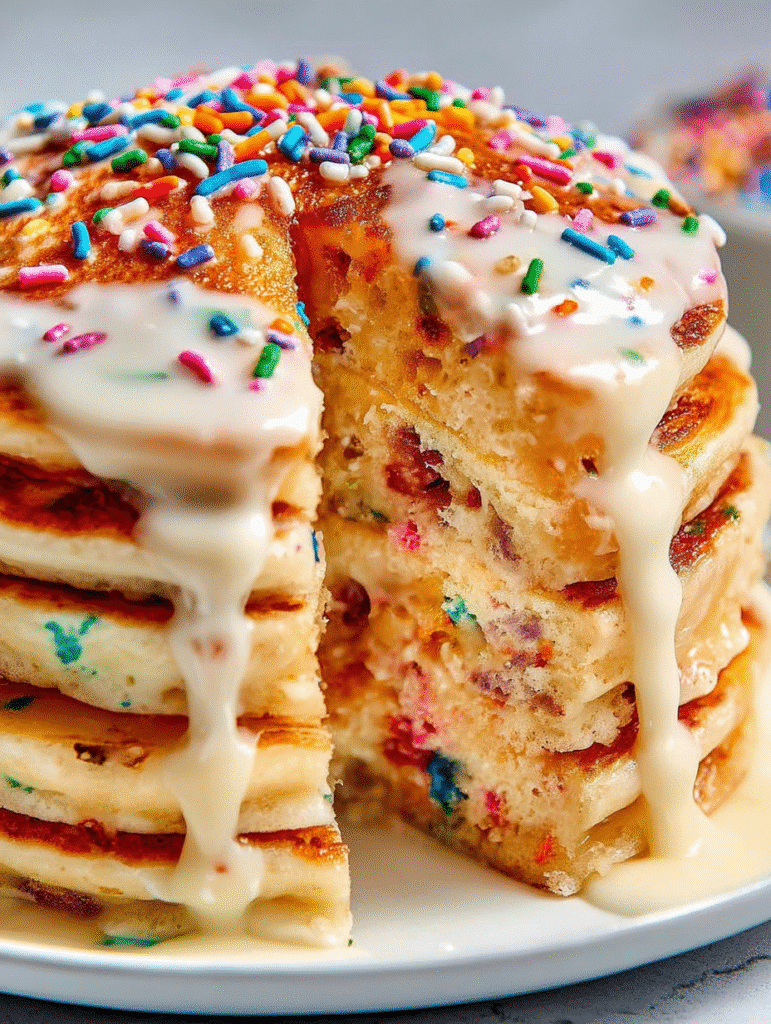 Pancakes Funfetti & Glaçage Vanille