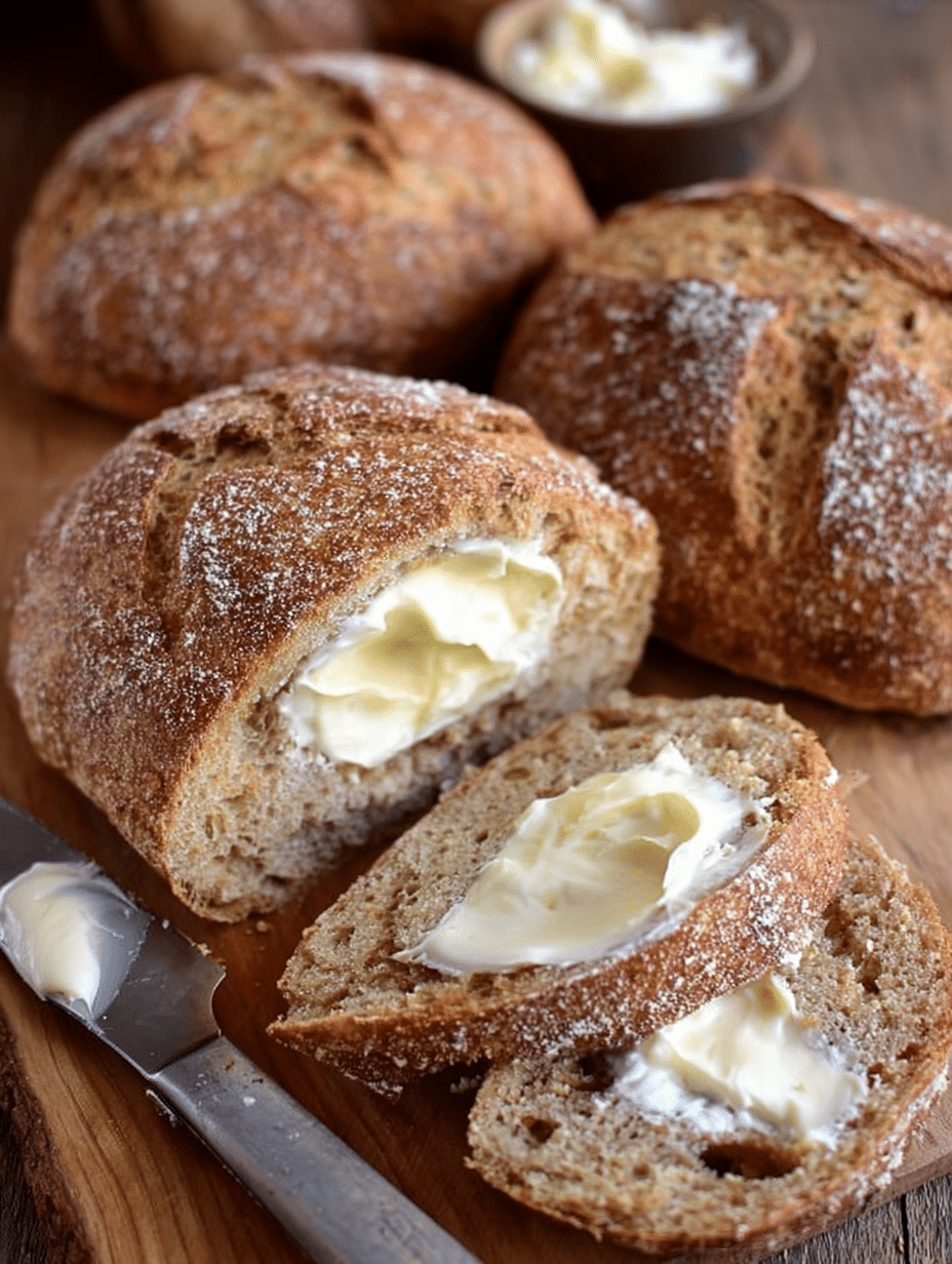 Petits Pains Rustiques de Blé Entier au Beurre, une recette délicieuse à découvrir ! 2 Petits Pains Rustiques de Blé Entier au Beurre