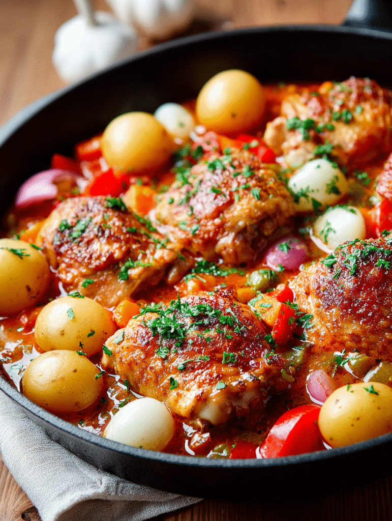Ragoût Rustique de Poulet & Pommes de Terre au Skillet