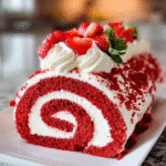 Roulé Red Velvet aux Fraises