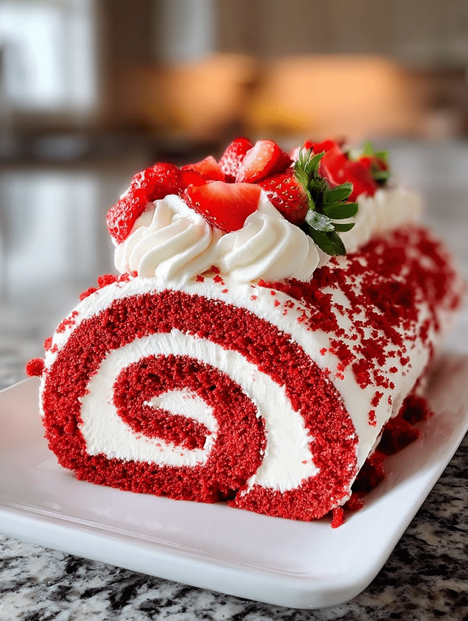 Roulé Red Velvet aux Fraises