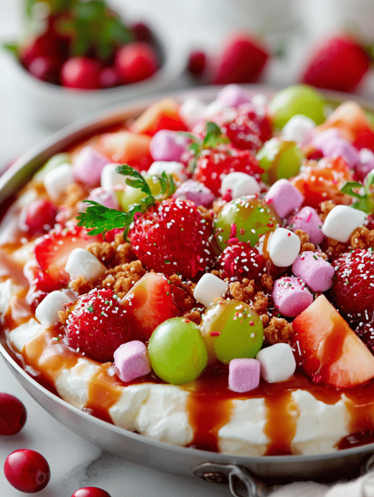 Salade de Fruits au Cheesecake Caramel de Noël