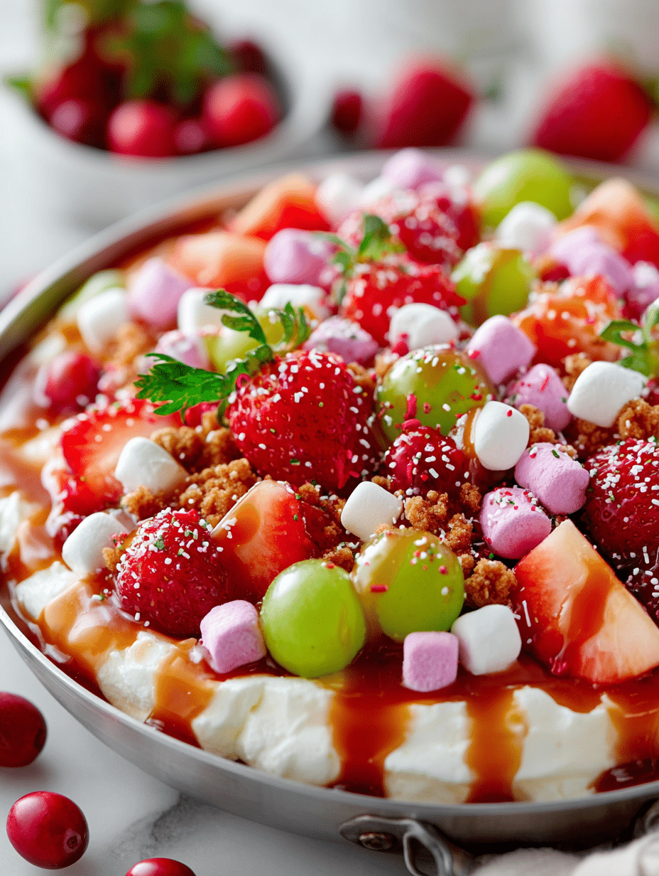 Salade de Fruits au Cheesecake Caramel de Noël