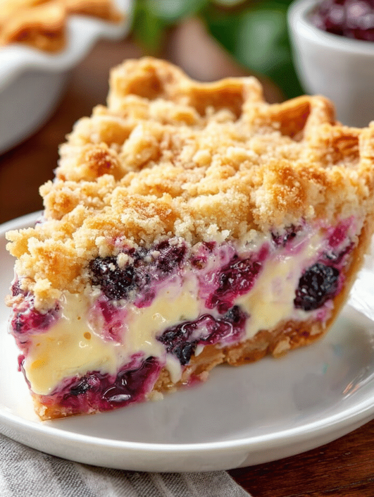 Tarte Crumble Crémeuse aux Myrtilles