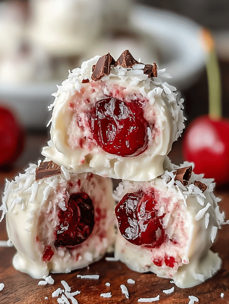 Truffes à la Noix de Coco et Cerises